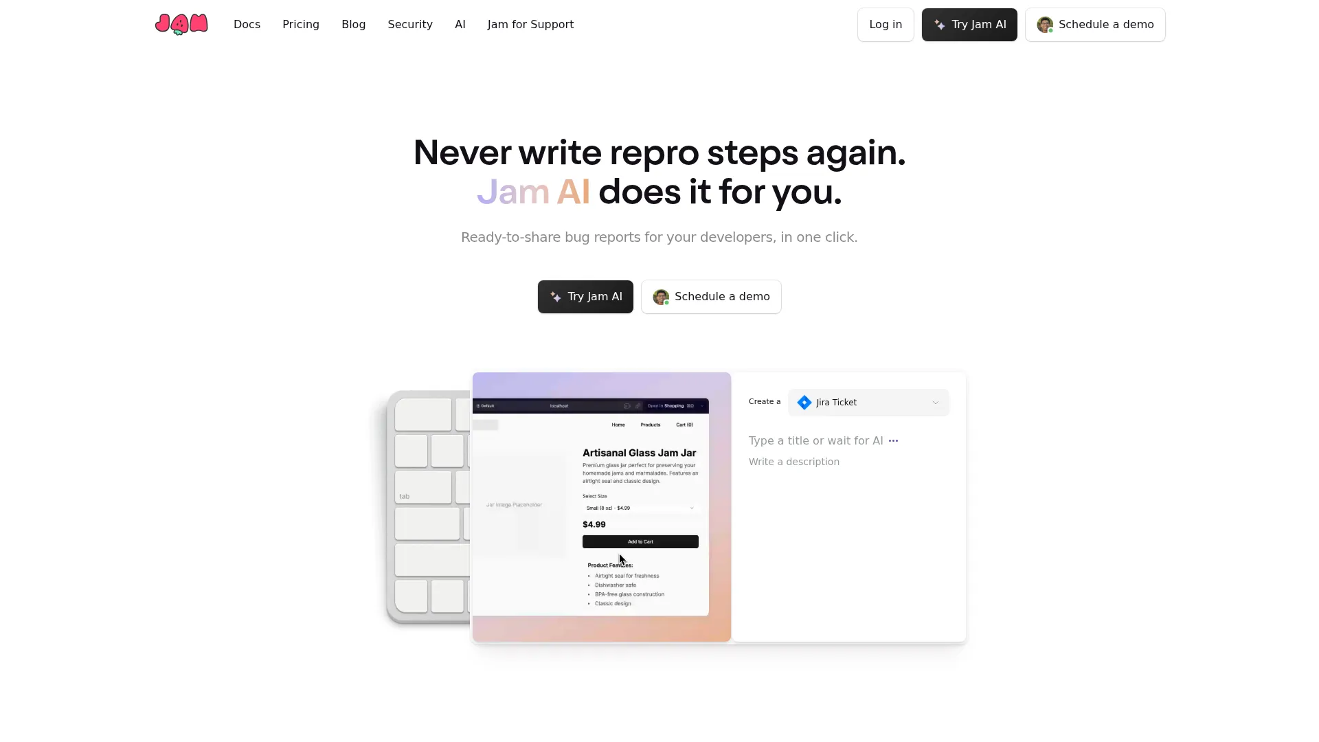 Jam AI - Never write repro steps again screenshot