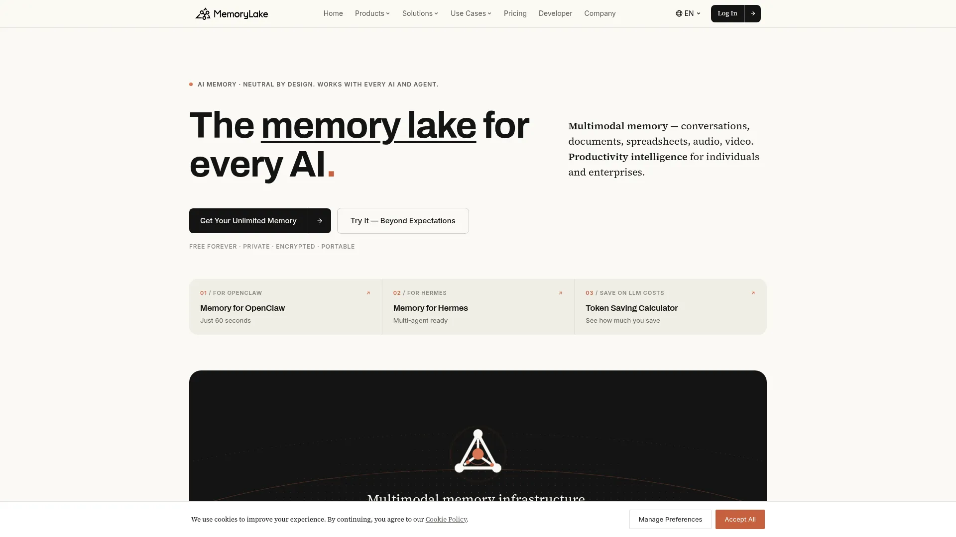 MemoryLake — The Memory Lake for Every AI screenshot