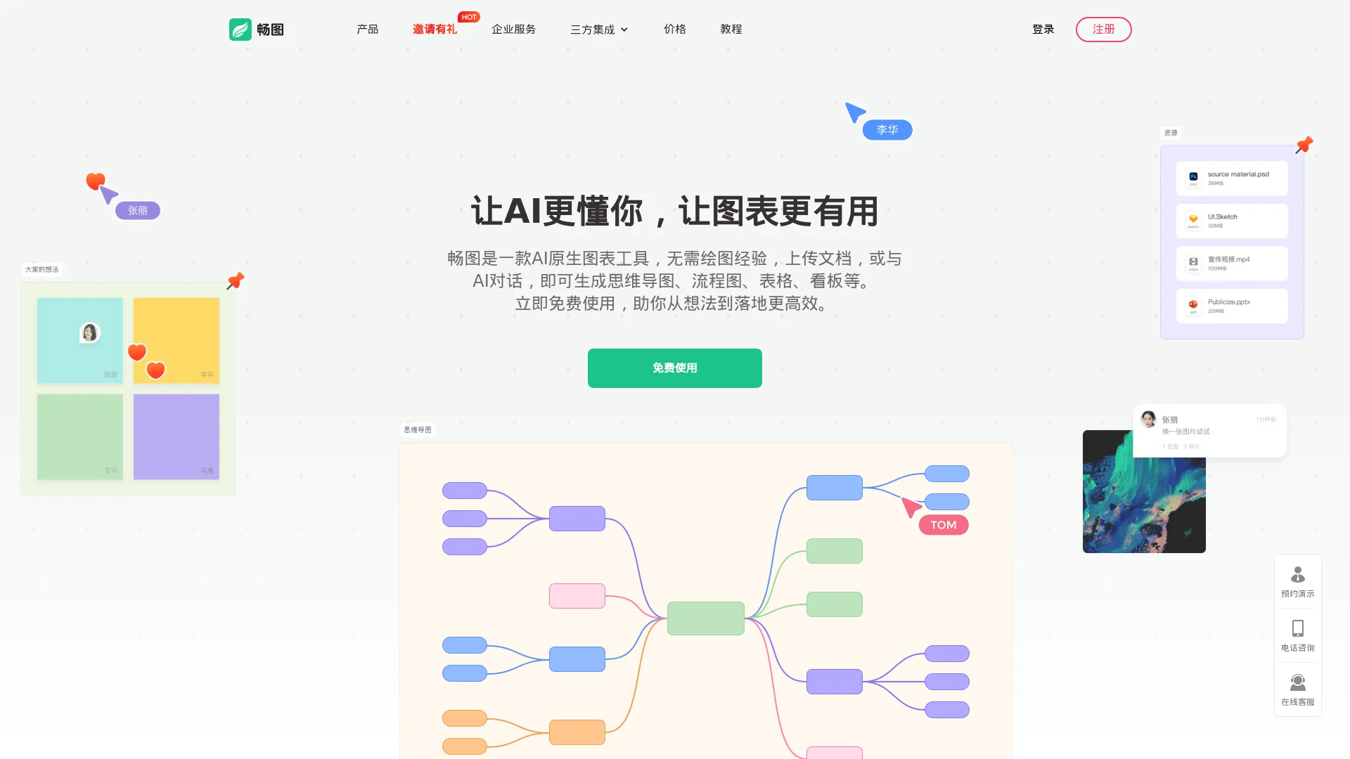 畅图 - AI图表工具，在线绘制思维导图与流程图，支持多人实时协作 screenshot