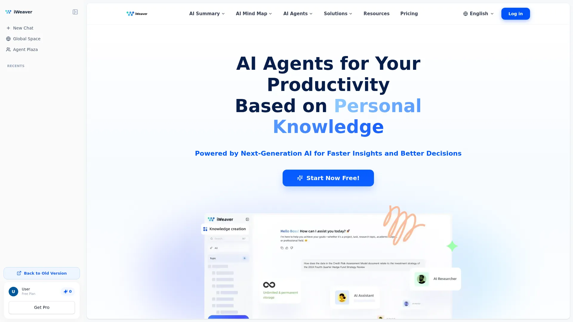 iWeaver AI - AI Agents for Your Productivity Based on Personal Knowledge screenshot