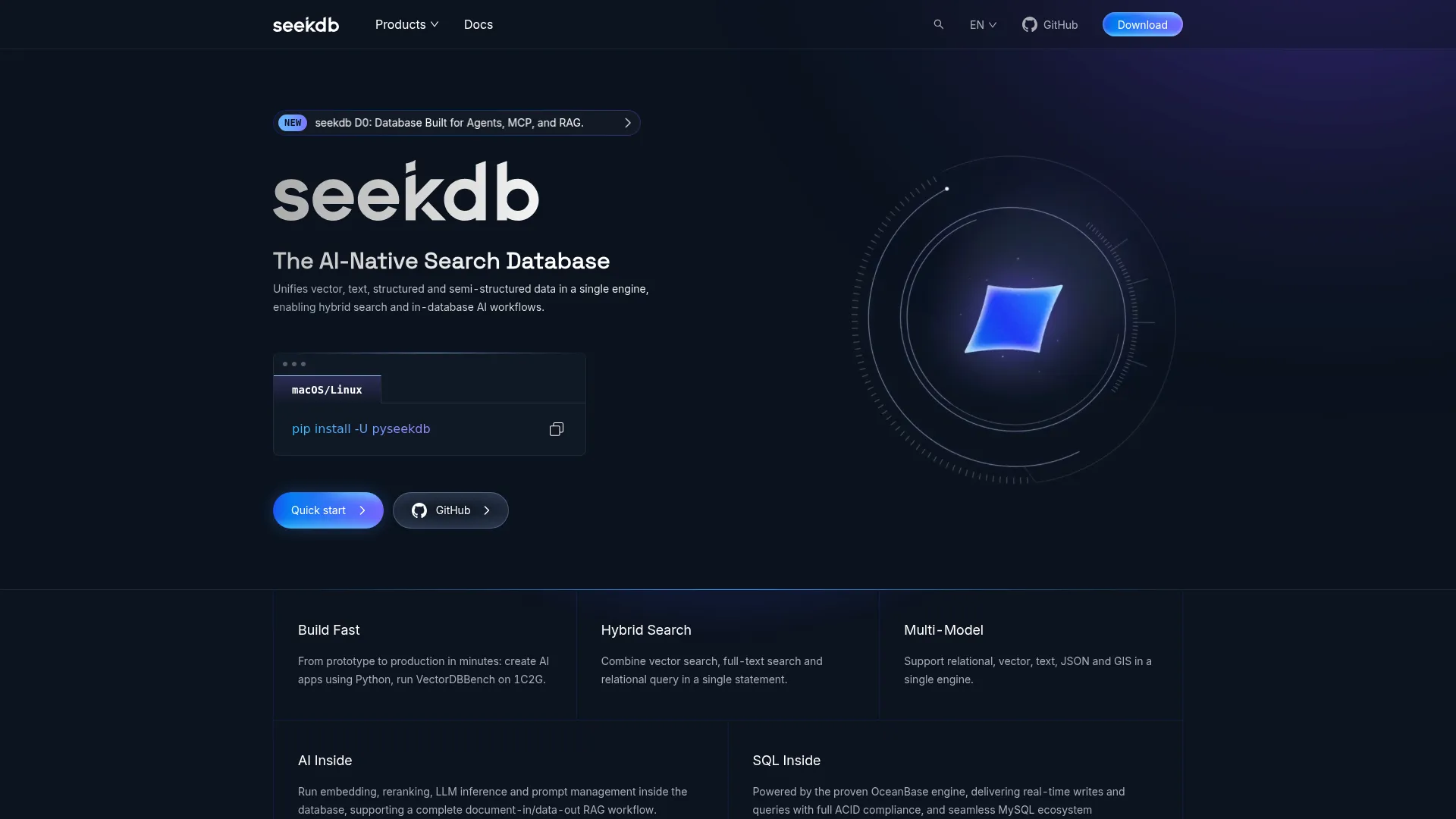 seekdb — AI-Native Search Database screenshot