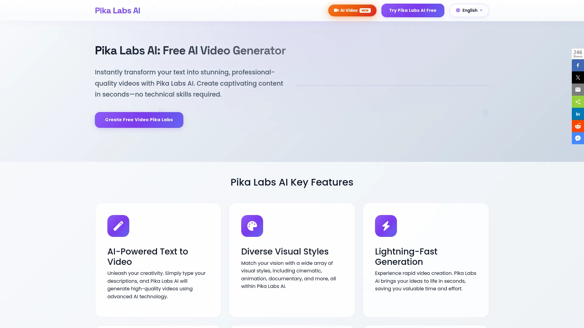 Pika Labs AI - Free AI Video Generator | Text to Video Online screenshot