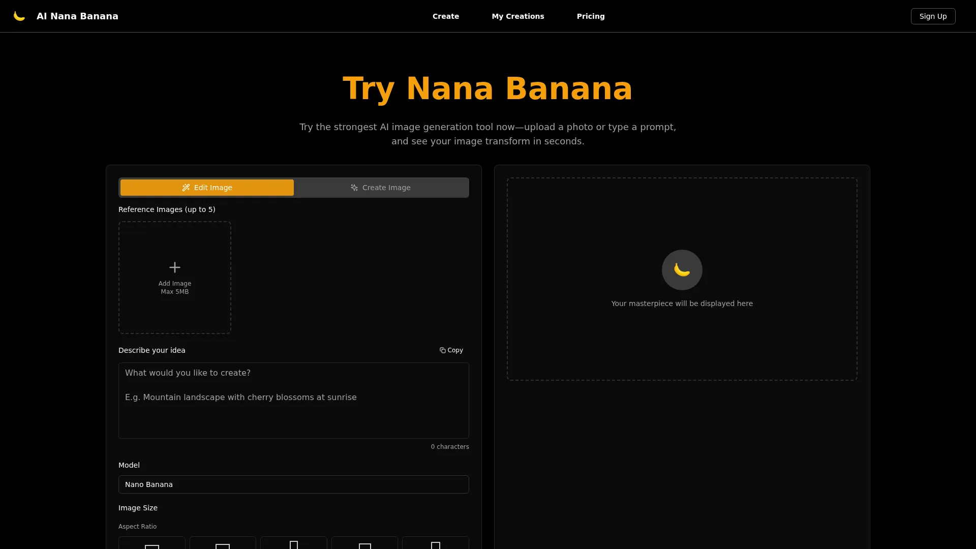AI Nana Banana: Fast AI Image Editor & Generator screenshot
