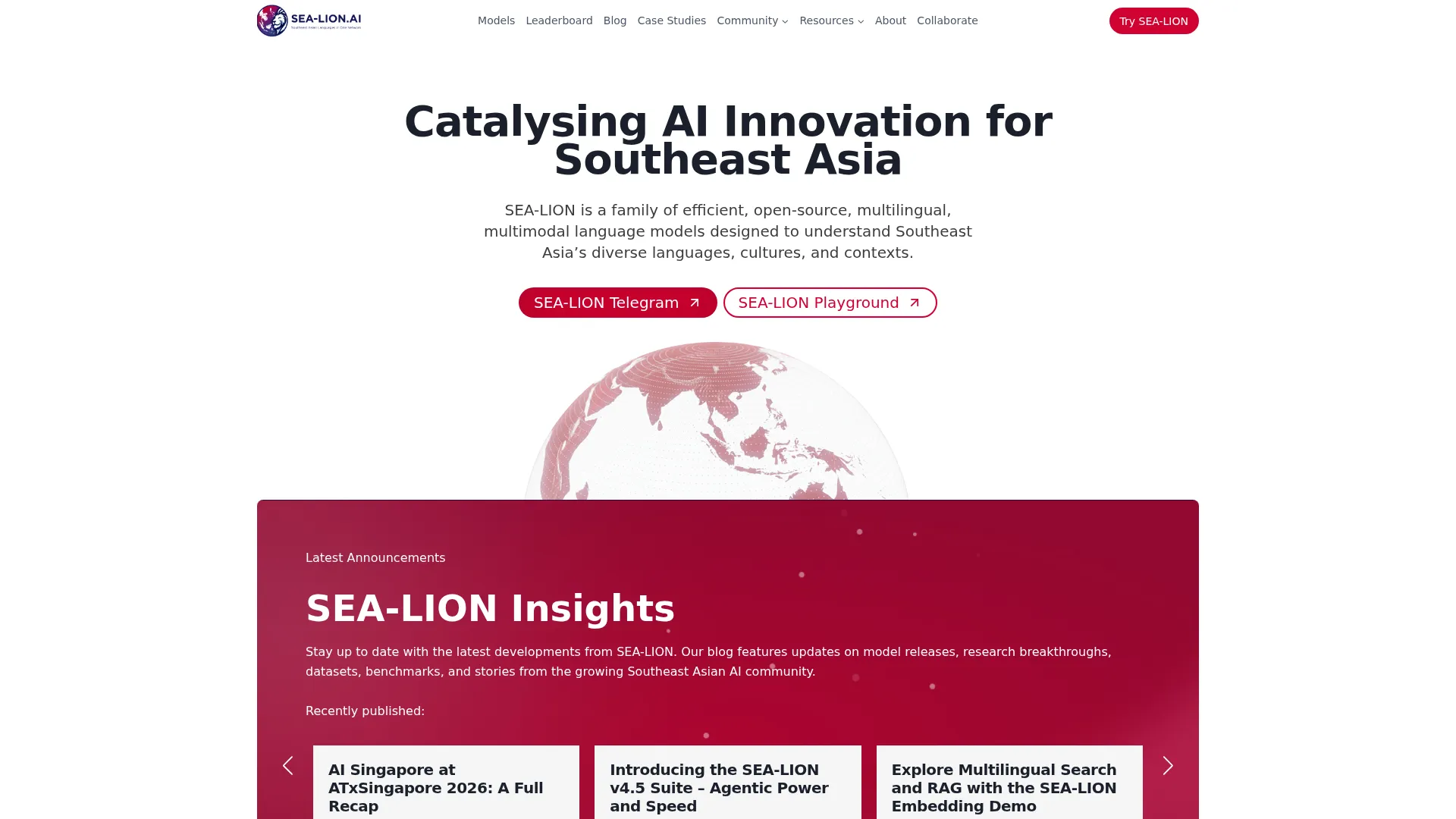 SEA-LION | Empowering Open Multilingual AI for Southeast Asia screenshot