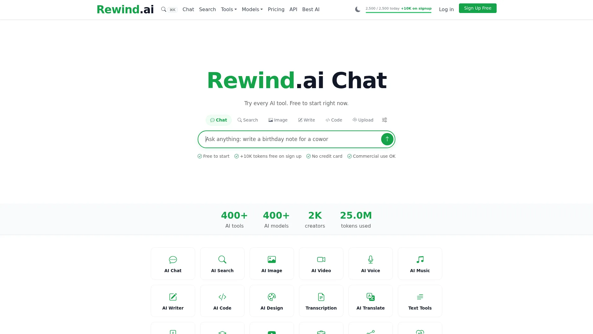 Rewind.ai - Every AI Tool, Completely Free screenshot