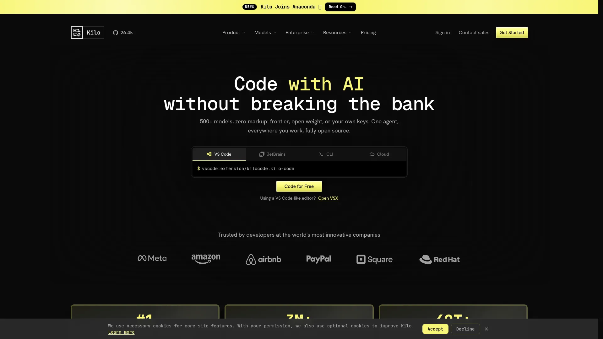 Kilo – Open Source AI Coding Agent in IDE, CLI and Cloud screenshot