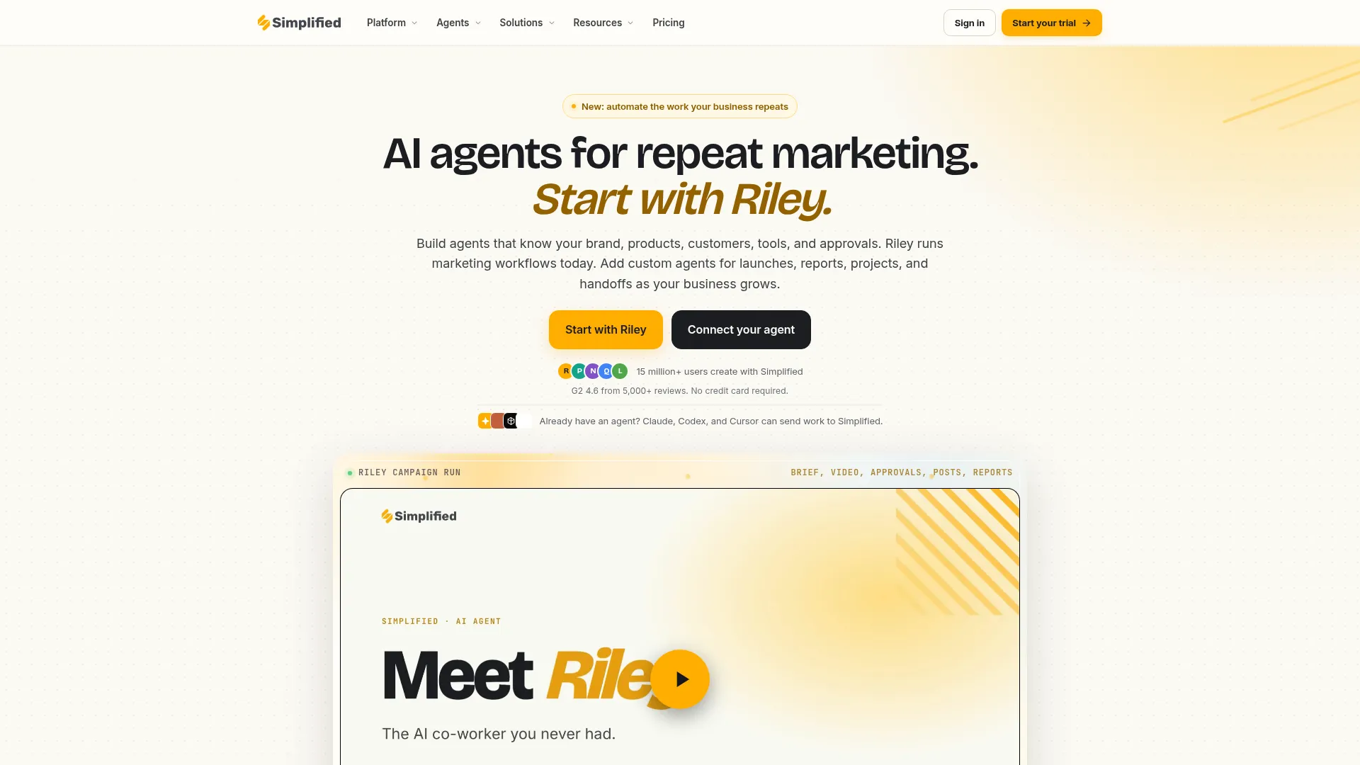 Simplified | AI Agents for Marketing Workflows screenshot